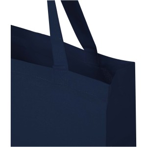 Madras 140 g/m2 GRS recycled cotton gusset tote bag, Navy (Shopping bags)