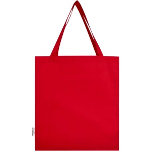 Madras 140 g/m2 GRS recycled cotton gusset tote bag, Red (Shopping bags)