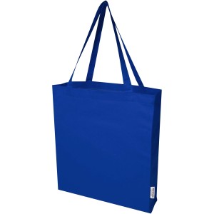 Madras 140 g/m2 GRS recycled cotton gusset tote bag, Royal b (Shopping bags)