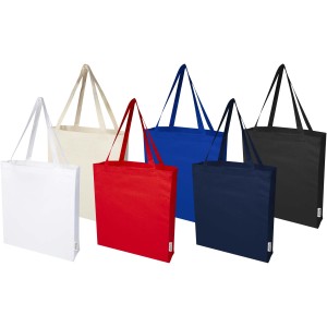 Madras 140 g/m2 GRS recycled cotton gusset tote bag, Solid b (Shopping bags)