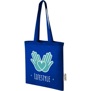 Madras 140 g/m2 GRS recycled cotton tote bag 7L, Royal blue (cotton bag)