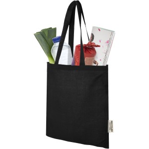 Madras 140 g/m2 GRS recycled cotton tote bag 7L, Solid black (cotton bag)