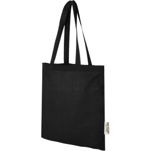 Madras 140 g/m2 GRS recycled cotton tote bag 7L, Solid black (cotton bag)