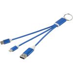 Metal 4-in-1 recycled aluminium charging cable with keychain (12438253)