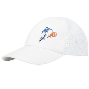 Mica 6 panel GRS recycled cool fit cap, White (Hats)