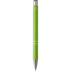 Moneta recycled aluminium ballpoint pen (blue ink), Lime (Metallic pen)