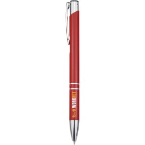 Moneta recycled aluminium ballpoint pen (blue ink), Red (Metallic pen)