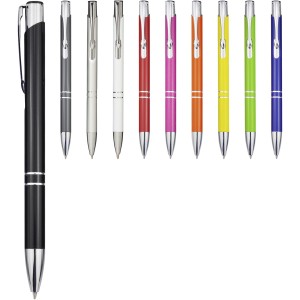 Moneta recycled aluminium ballpoint pen (blue ink), Yellow (Metallic pen)