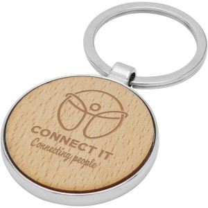 Moreno beech wood round keychain, Wood (Keychains)