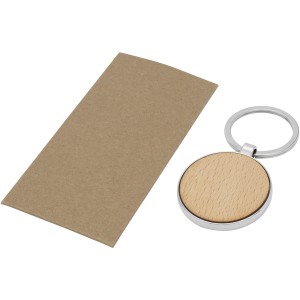 Moreno beech wood round keychain, Wood (Keychains)