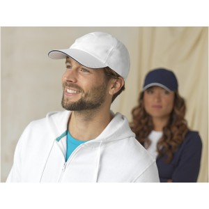 Morion 6 panel GRS recycled cool fit sandwich cap, White (Hats)