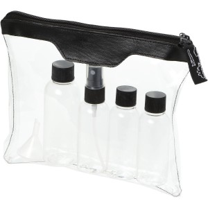 Munich airline approved travel bottle set, solid black (Travel items)