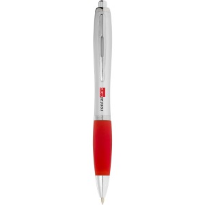 Nash ballpoint pen with coloured grip, Silver,Red (Plastic pen)