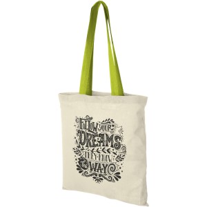 Nevada 100 g/m2 cotton tote bag with coloured handles, Natur (cotton bag)