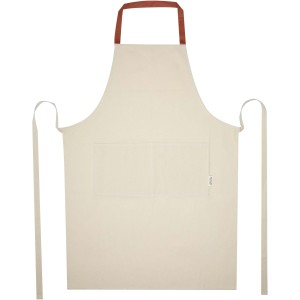 Nia 200 g/m2 recycled cotton apron, Brick (Kitchen textile)