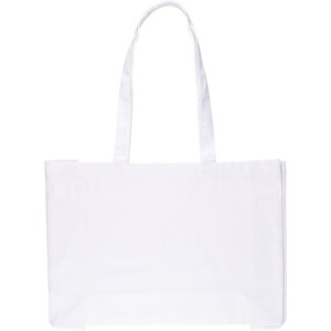 Oeko-Tex cotton (220 gsm) shopping bag Isaac, white (Shopping bags)