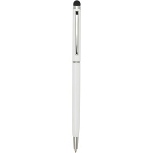 Ore aluminium ballpoint pen with stylus (blue ink), White (Metallic pen)