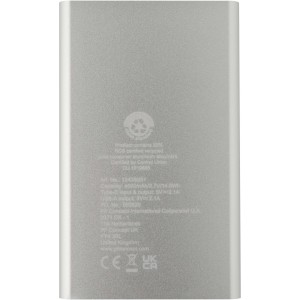 Pep 4000 mAh Type-C recycled aluminium power bank, Silver (Powerbanks)