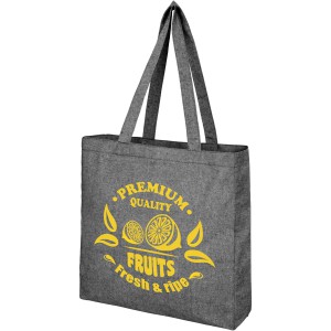 Pheebs 210 g/m2 recycled gusset tote bag, Heather black (cotton bag)