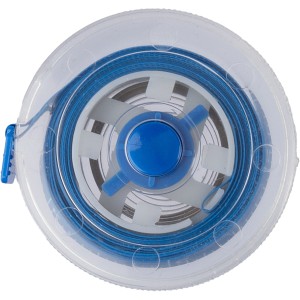 Plastic retractable tape measure Theo, cobalt blue (Measure instruments)