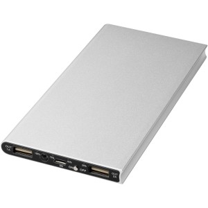 Plate 8000 mAh aluminum power bank, Silver (Powerbanks)