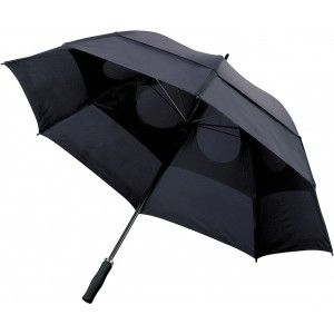 Polyester (210T) storm umbrella Debbie, black (Golf umbrellas)