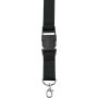 Polyester (300D) lanyard and key holder Bobbi, black