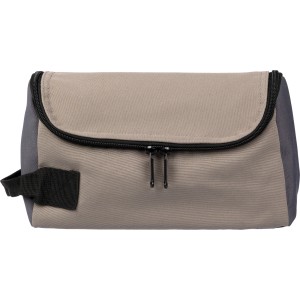 Polyester (600D) toiletry bag Niklas, taupe (Cosmetic bags)