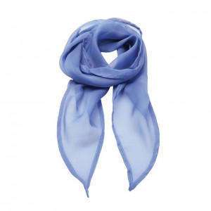 'COLOURS COLLECTION' PLAIN CHIFFON SCARF, Mid Blue, U