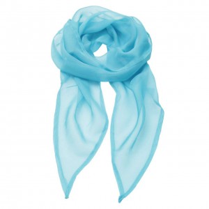 'COLOURS COLLECTION' PLAIN CHIFFON SCARF, Turquoise, U