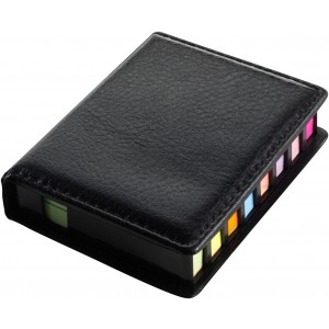 PU holder with sticky notes Pierce, black (Sticky notes)