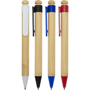 Rattan bamboo and recycled plastic ballpoint pen (black ink) (Wooden, bamboo, carton pen)