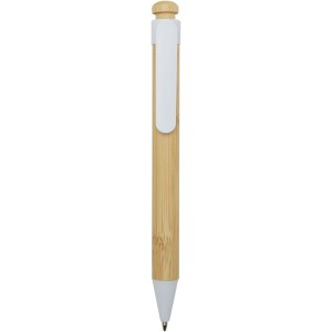 Rattan bamboo and recycled plastic ballpoint pen (black ink)