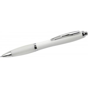 Recycled ABS ballpen Hamza, white (Plastic pen)