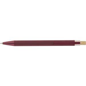 Recycled aluminium ballpen Kira, burgundy