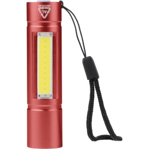 Recycled aluminium COB flashlight Sami, red