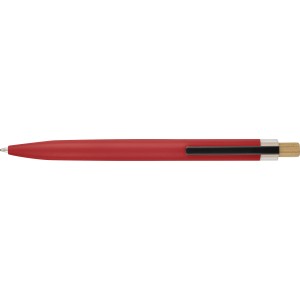 Recycled aluminium lacquered push ballpen Maren, red