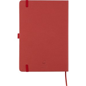 Recycled biowaste and carton notebook A5 Gertrud, red (Notebooks)