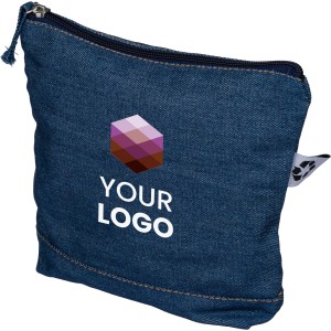 Recycled denim cosmetic bag Orin, blue