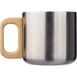 Recycled stainless steel double-walled mug 400 ml Dwight, si (Mugs)