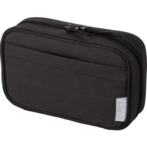 rPEt 300D polyester travel pouch Calix, Black (Travel wallets)