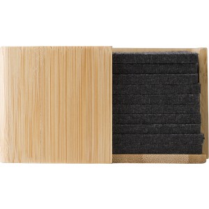 RPET felt coaster set Lawrence, grey (Wood kitchen equipments)