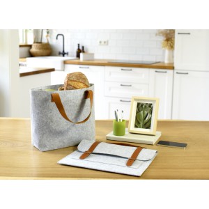 RPET felt document bag Amelia, light grey (Laptop & Conference bags)