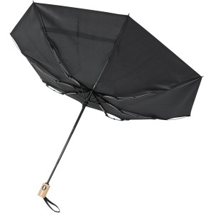 RPET folding umbrella , Black (Foldable umbrellas)