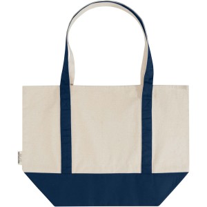 Sam 320 g/m2 GRS recycled cotton tote bag, Navy, Natural (Shopping bags)