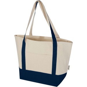 Sam 320 g/m2 GRS recycled cotton tote bag, Navy, Natural (Shopping bags)