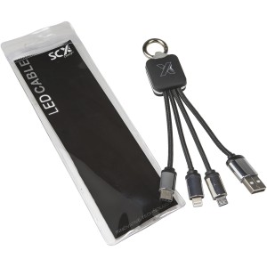 SCX.design C15 quatro light-up cable, Solid black, White (Eletronics cables, adapters)