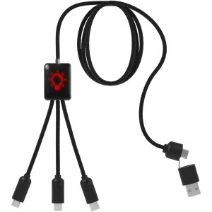 SCX.design C28 5-in-1 extended charging cable, Red, Solid bl