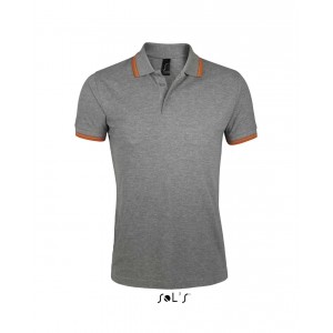 SOL'S PASADENA MEN - POLO SHIRT, Grey Melange/Orange
