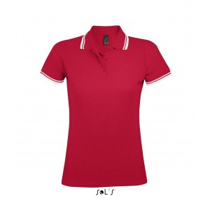 SOL'S PASADENA WOMEN - POLO SHIRT, Red/White